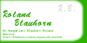 roland blauhorn business card
